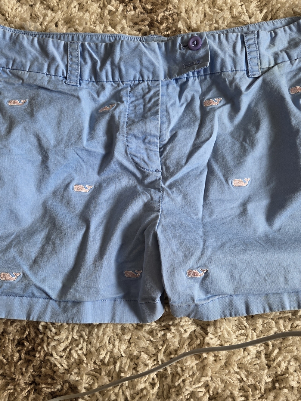 Vineyard Vines Pale Blue Embroidered Whale Shorts